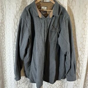 Legendary Whitetails Buck Camp Gray Flannel Long Sleeve Button-Up Shirt 4XLT